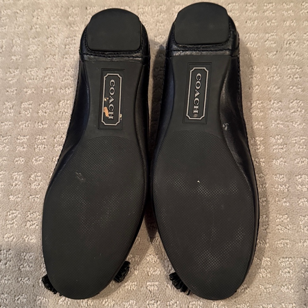 Coach Black Tassel Ballet Flats 7.5 - Picture 3 of 3